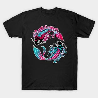 Pink and Teal Koi Fish T-Shirt